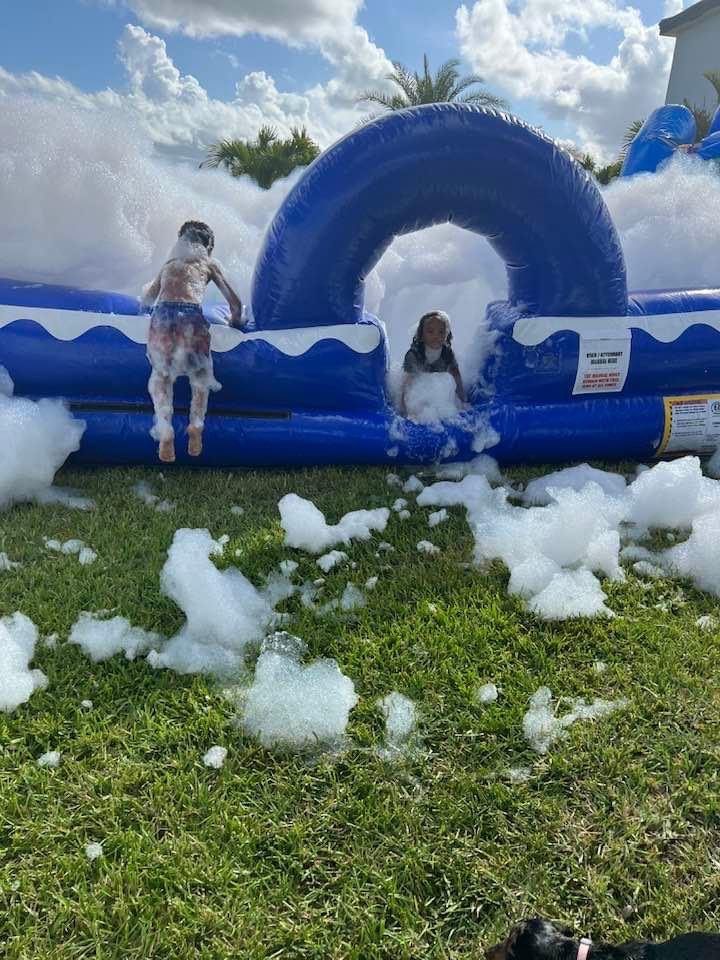 Kids playing in the foam pit